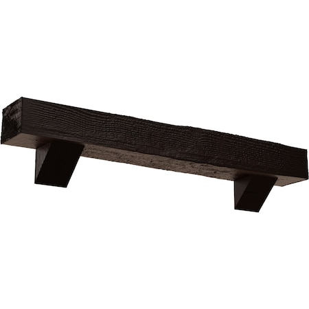 Kit W/ Breckinridge Corbels, Premium Mahogany, 8H X8Dx36W Rough Sawn Faux Wood Fireplace ManteL